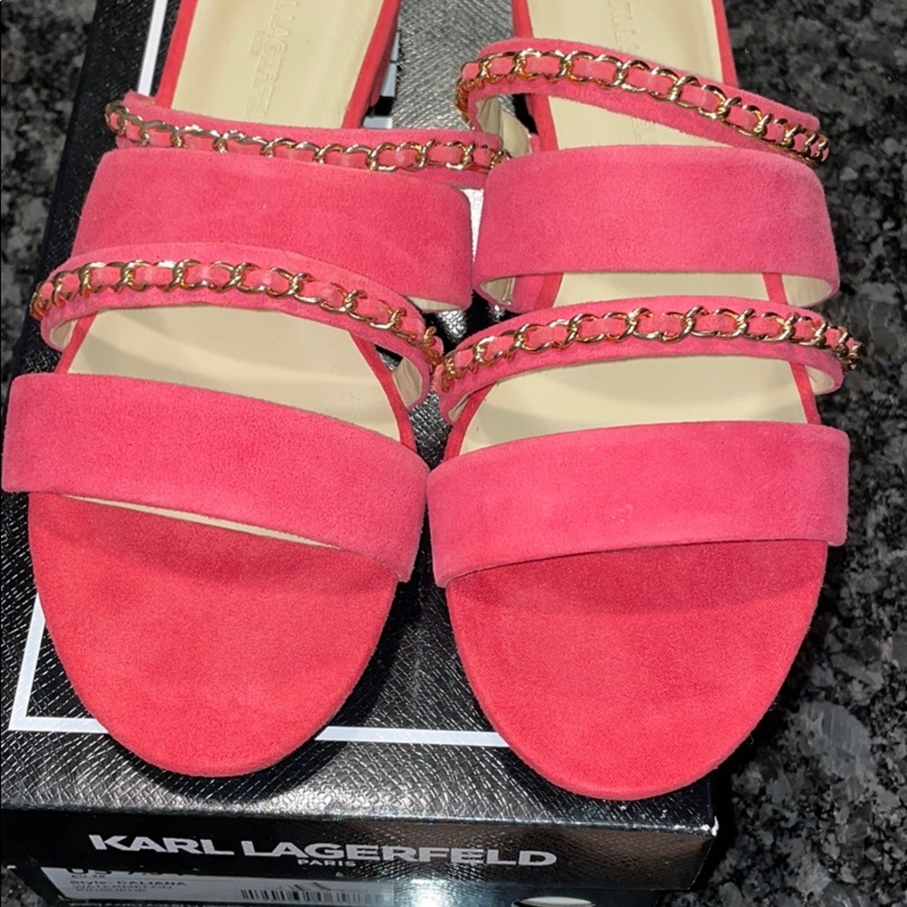 Karl Lagerfeld pink sandals
